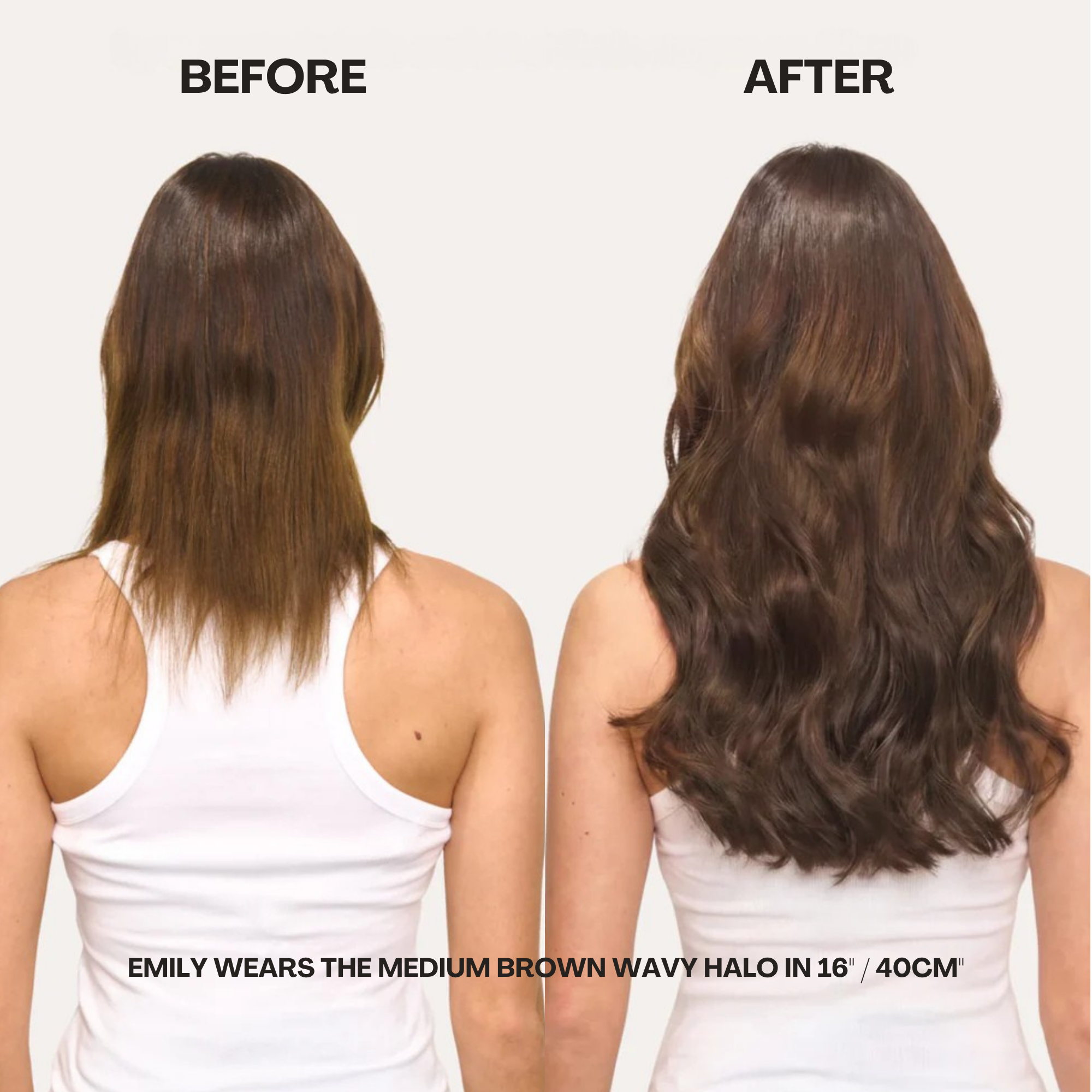 Halo Wavy Hair Extensions - Raven Black