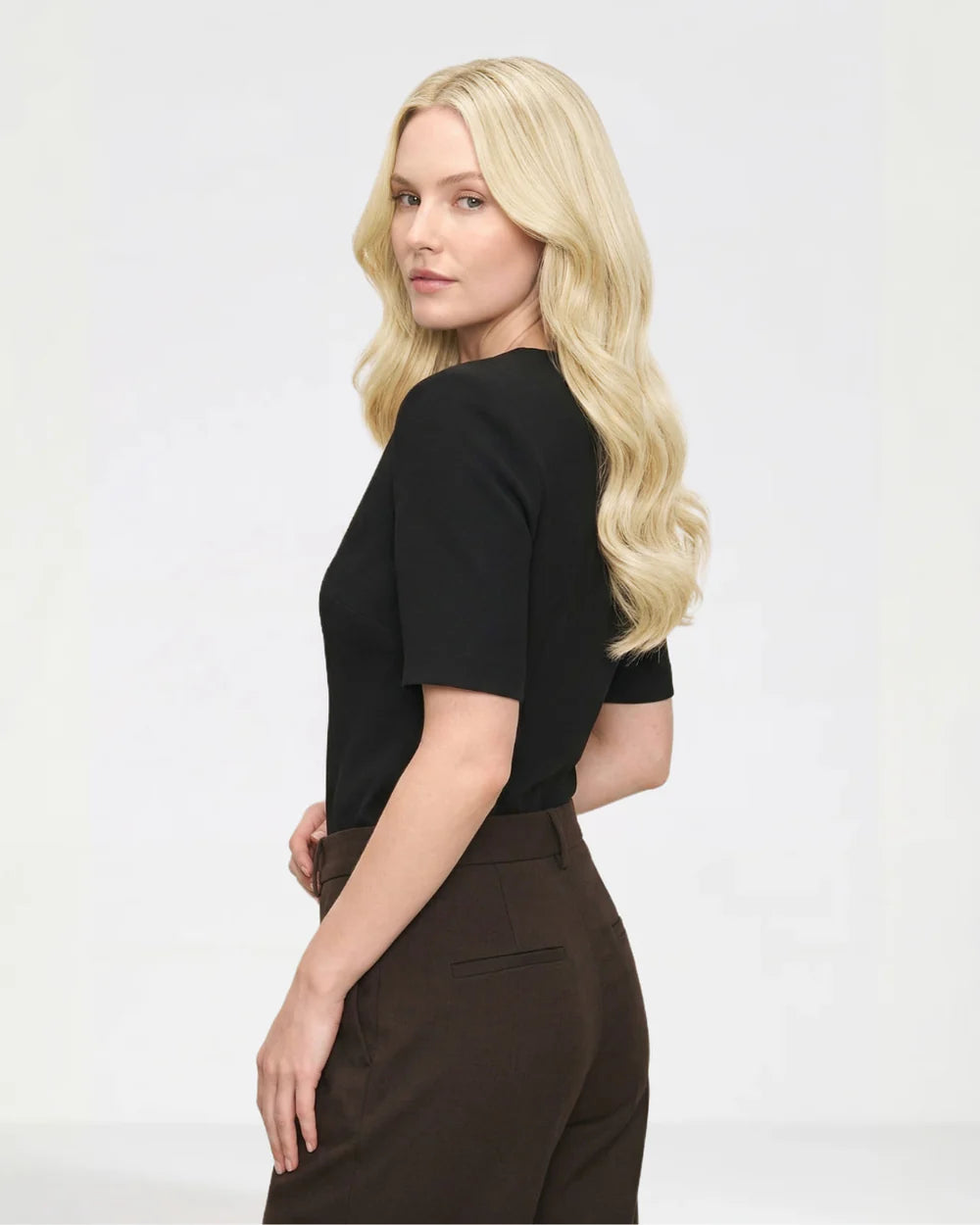 Extensions per capelli ondulati a fascia Halo - Biondo Ghiaccio