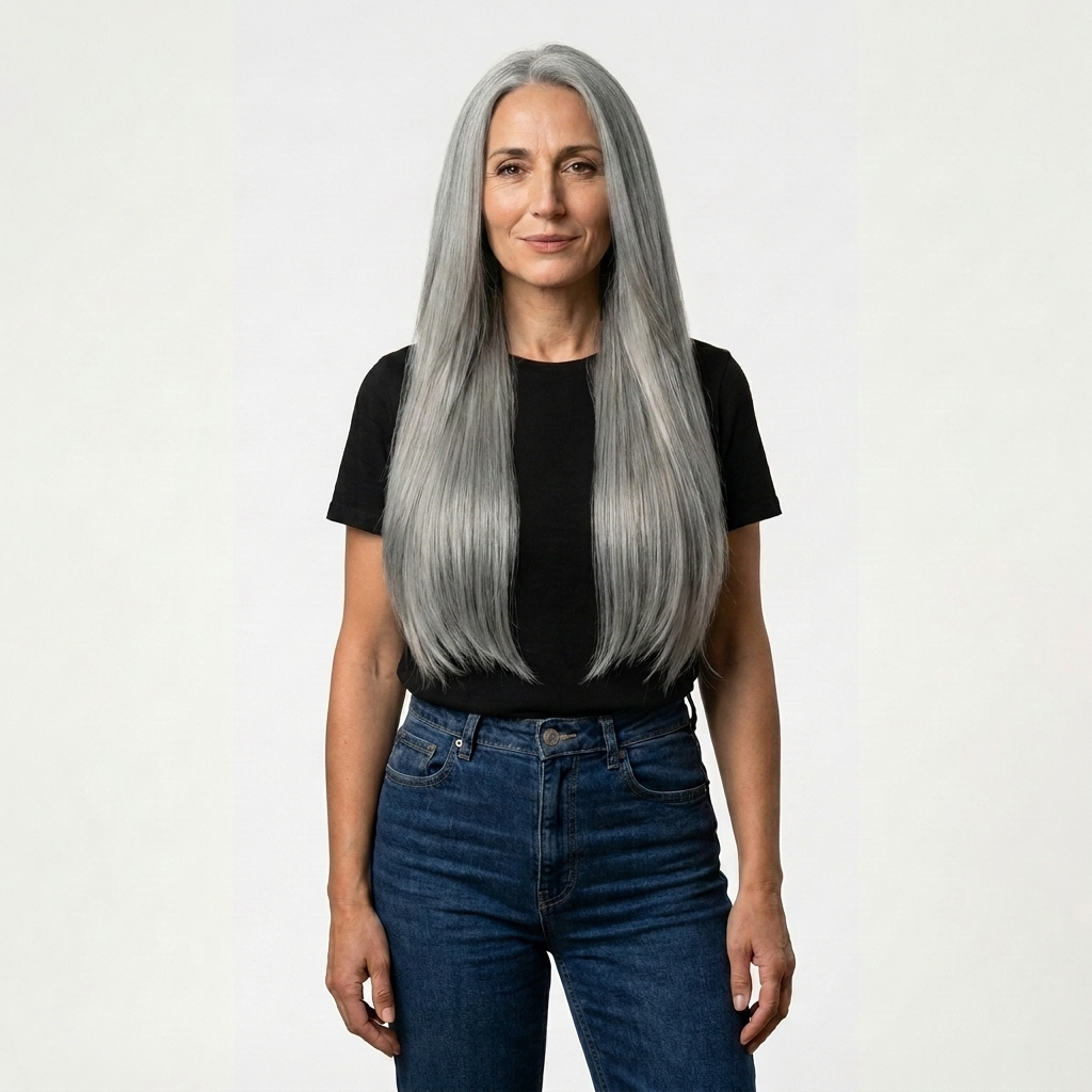 Halo Straight Hair Extensions - Grey